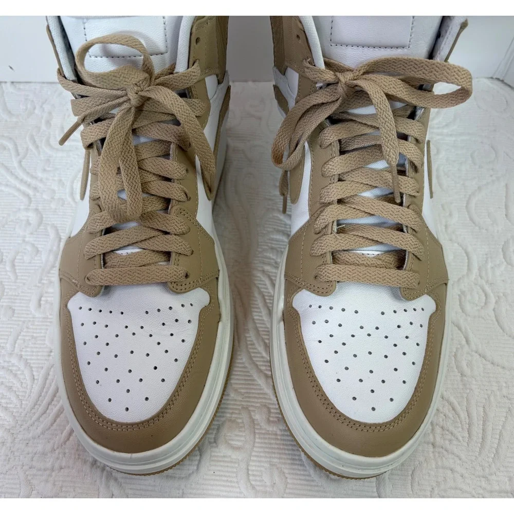 Nike Air Jordan 1 High Elevated Women Zip Sneakers White‎ Tan DN3253 121 Size 10